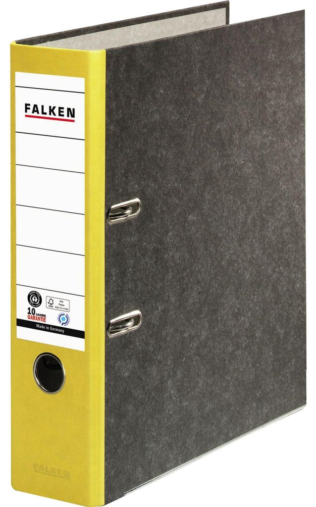 Falken Ordner S80 80024813 DIN A4 80mm RC Pappe gelb