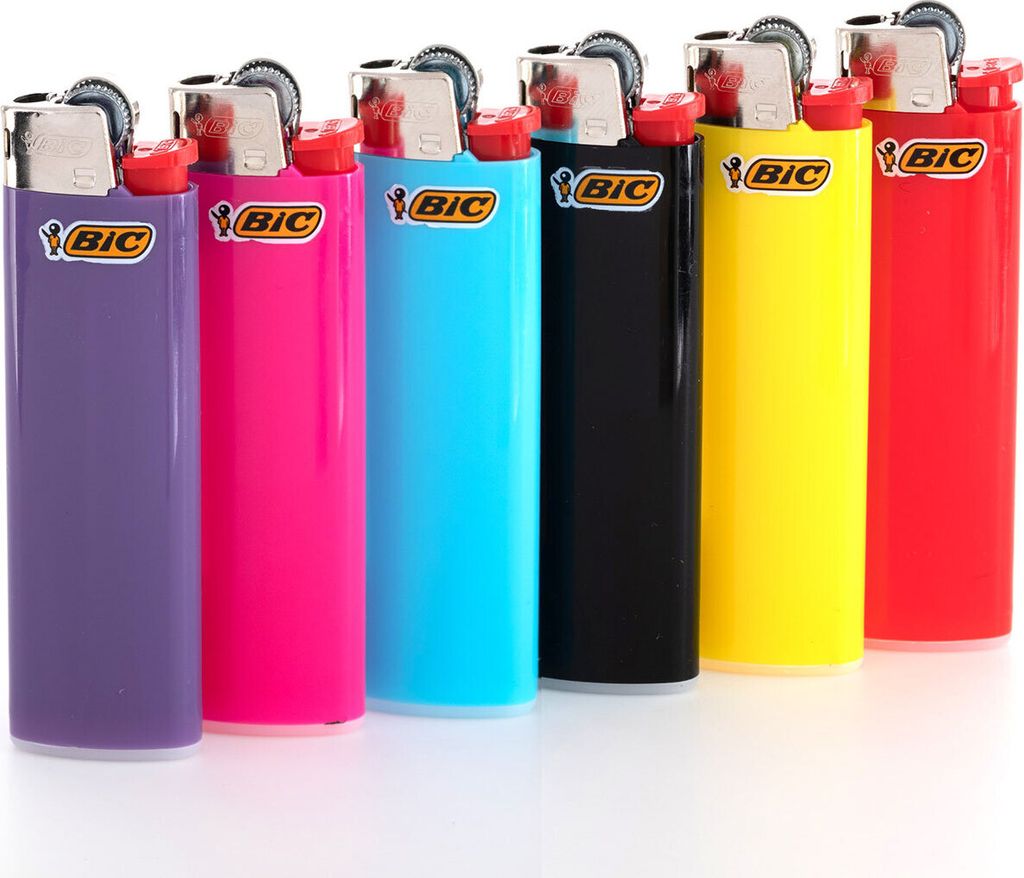 Bic Slim J23 Reibrad Feuerzeug mit Zündstein (10 Stück) Produktbild 