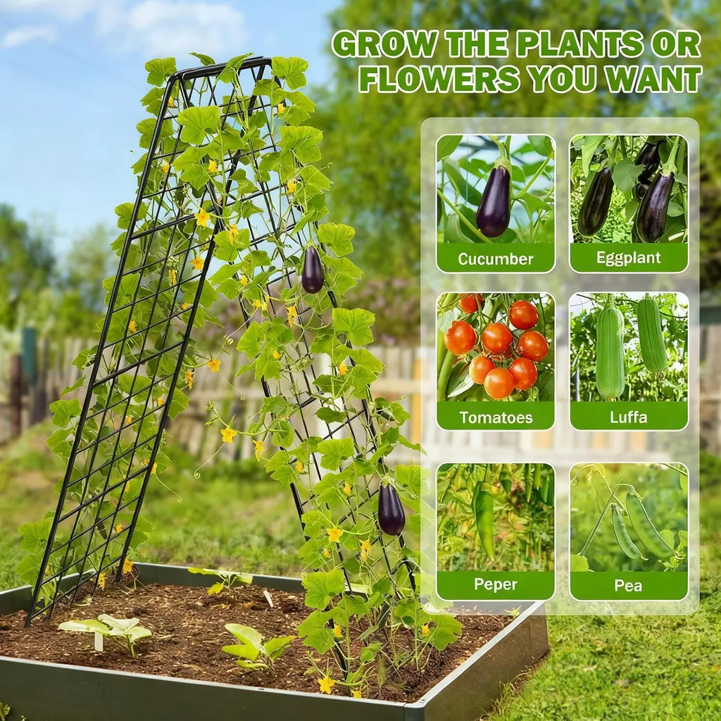 Support de Culture Vertical pour Tomates et Concombres - Treillis 2pcs