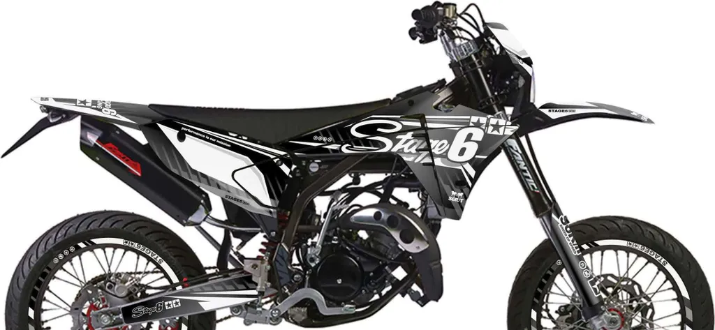 Kit Déco Stage6 White pour Fantic XM 50 2023 2024 - Design Blanc Complet