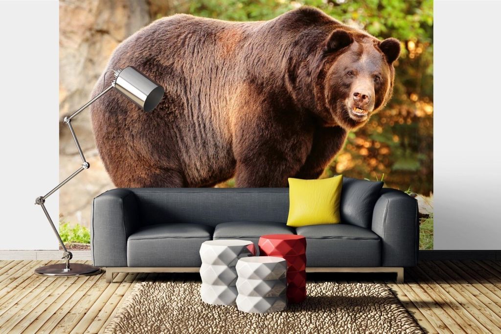 Vlies Fototapete ALASKA-BRAUNBÄR 375 x 250 cm (inkl. Kleister) - Vlies Tapete, Wandtapete, Wandbilder - Tapete für Wohnzimmer Schlafzimmer, Büro...