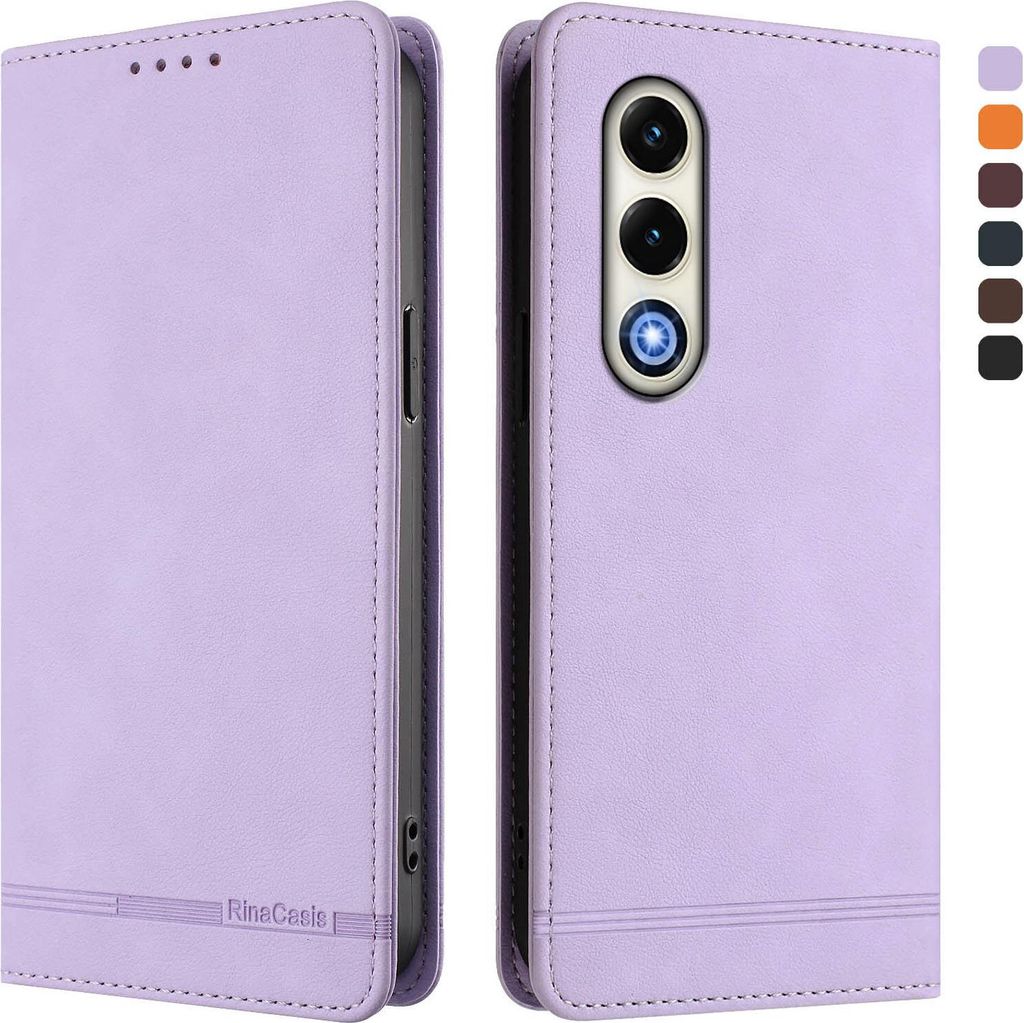 Hülle für itel S25, Retro Kunstleder Ständer Klapphülle mit Kartenfächer und Magnetische Violett