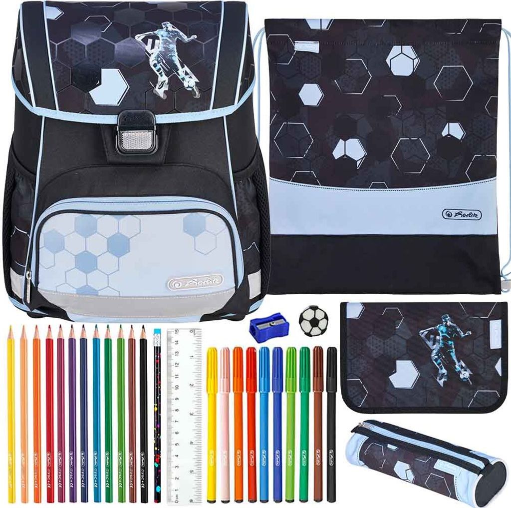 Herlitz Schulranzen Set Loop Plus Cyber Soccer 10-teilig Produktbild 