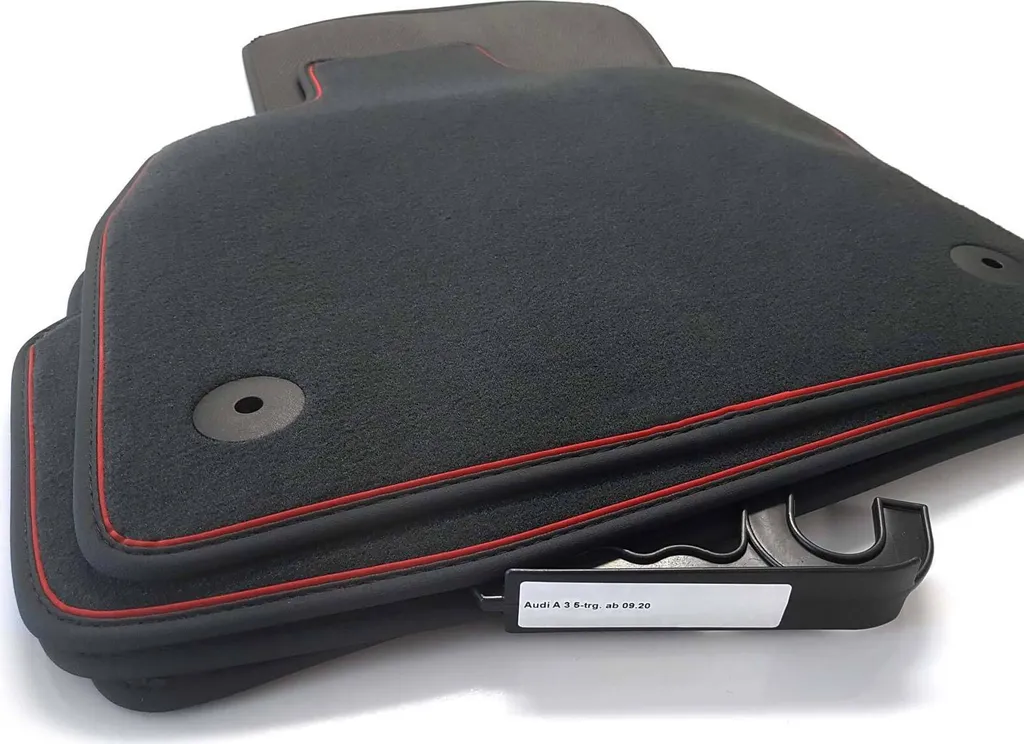 Tappetini Audi A3 S3 RS3 8Y (dal 2020) Antracite Bordo Rosso 4pz