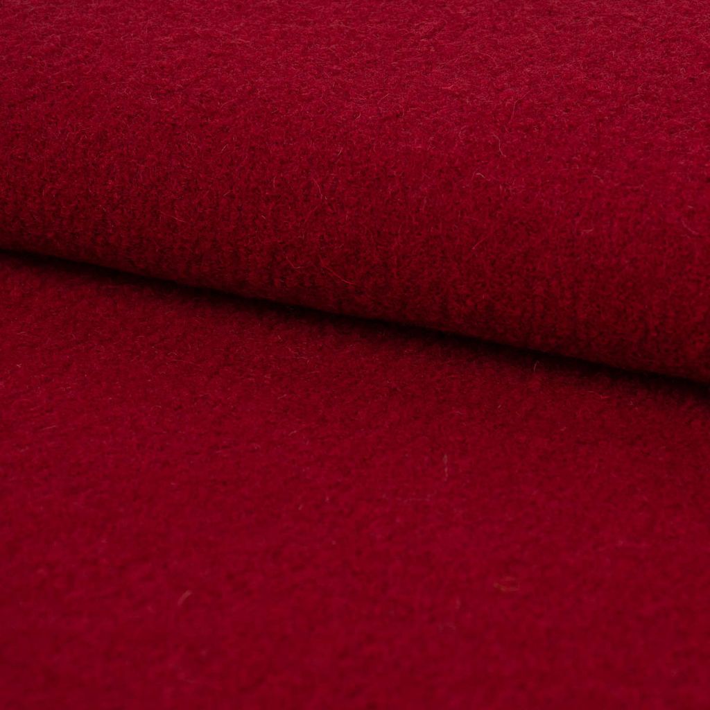 Mantelstoff Meterware Walkloden Wollstoff aus reiner rot 147cm