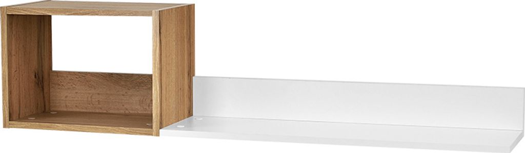 MIRJAN24 Wandregal Truleko 8, Wohnzimmer Kollektion, Hängeregal, Stilvoll Bücherregal (Farbe: Eiche Craft Gold / Weiß)