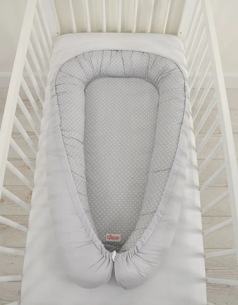 Cocon pour bébé Premium Gris Réversible avec Certificat Oeko-Tex