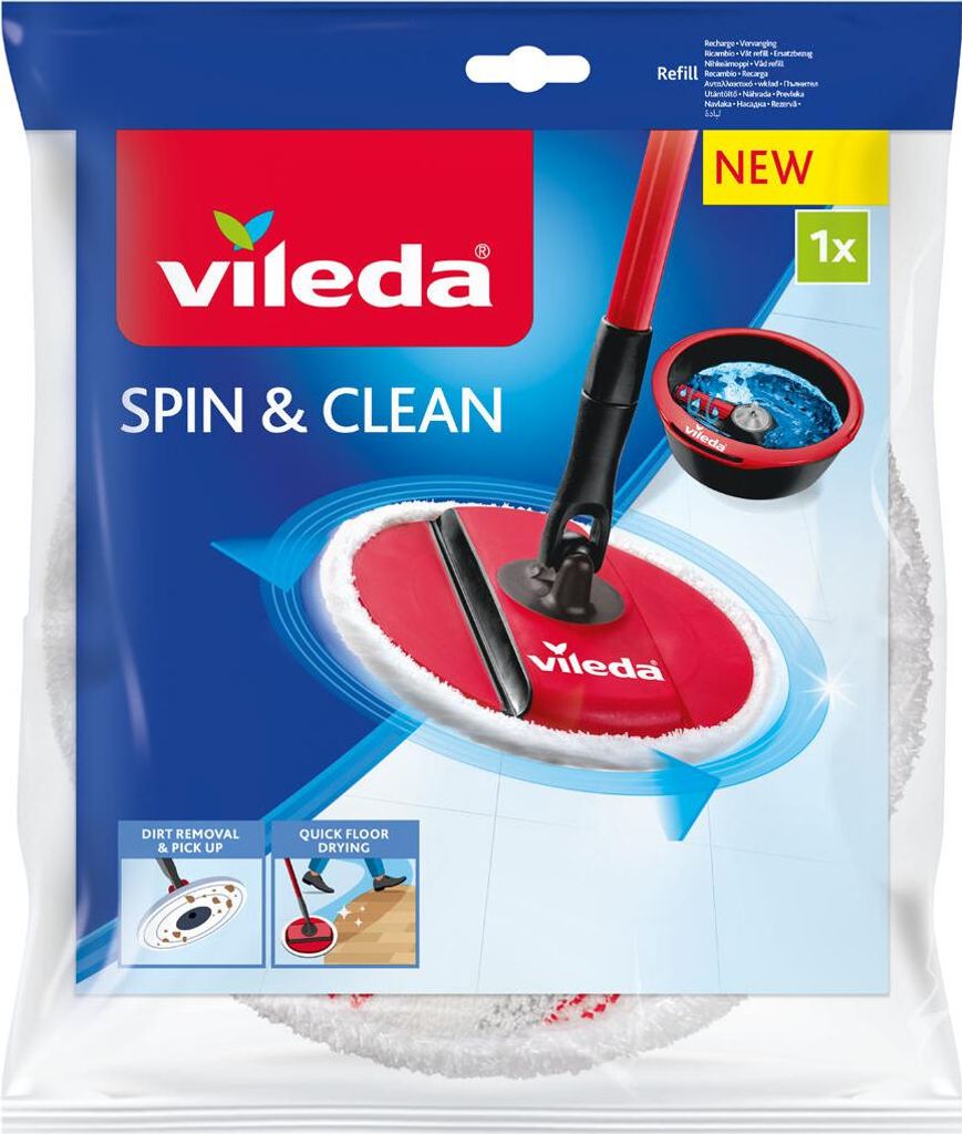 Vileda Spin & Clean Ersatz Für Rotationsmop Rot  Rot One Produktbild 