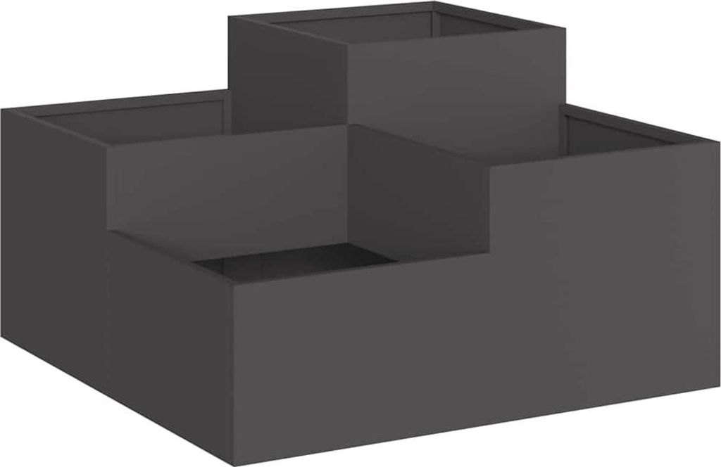 Gartenblumentopf Schwarz 100 x 100 x 48 cm Stahl