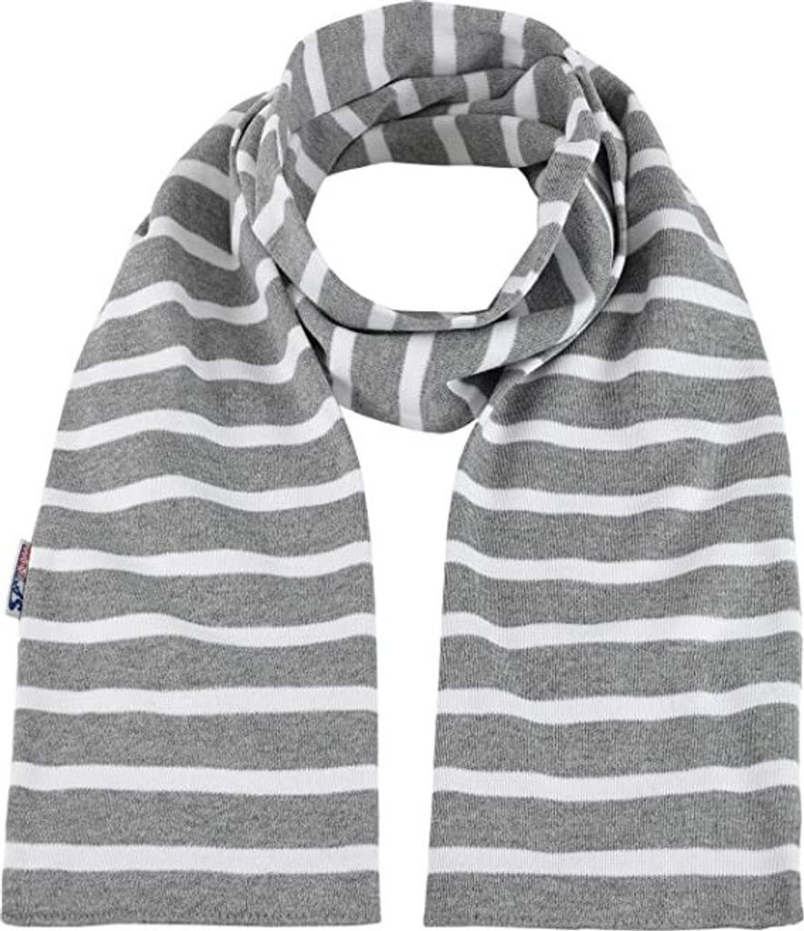 Bretonischer Schal gestreift Ringelschal 13x120cm grau/weiß maritim