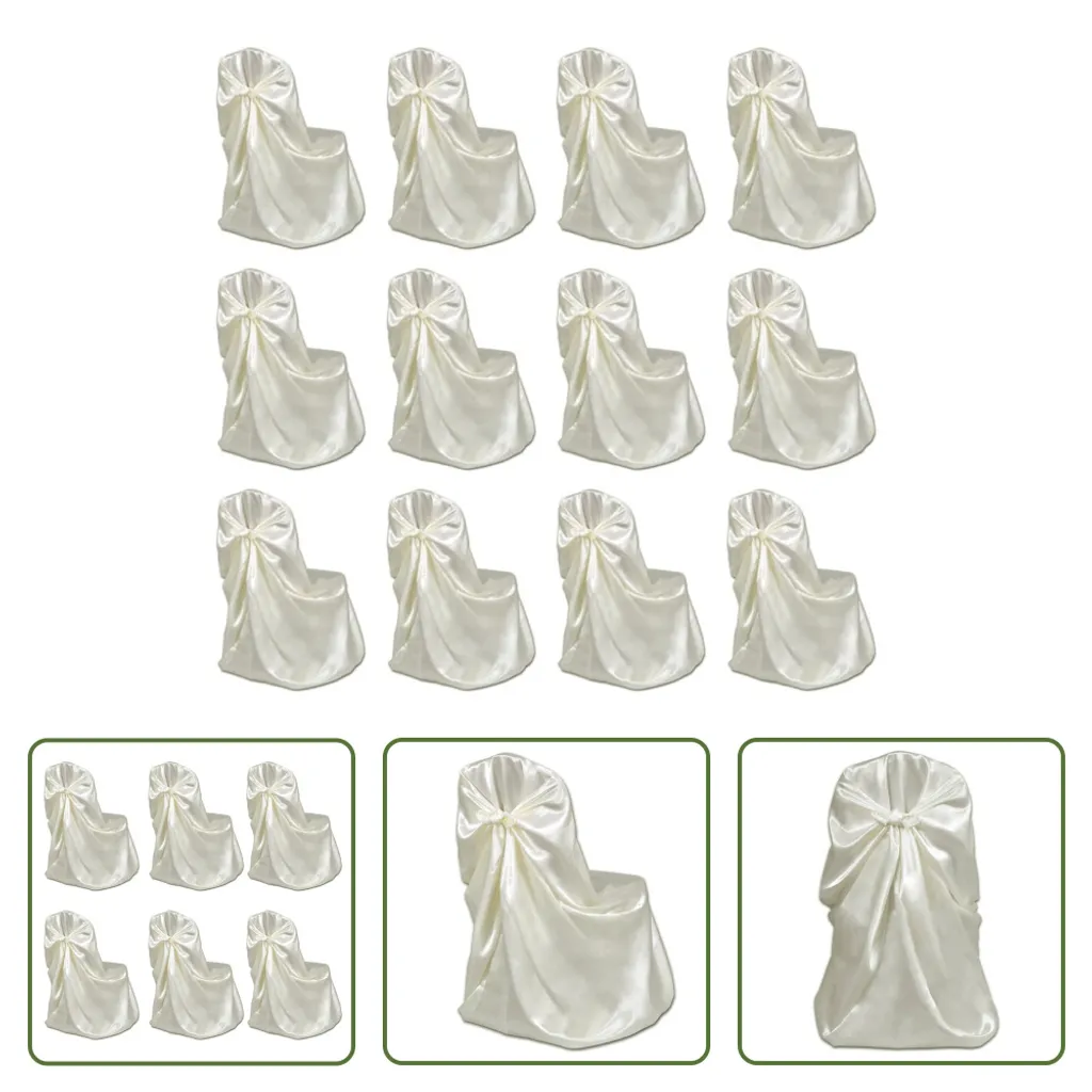 Coprisedie Matrimonio Crema 12 pz | Fodere Eleganti per Banchetti - 5