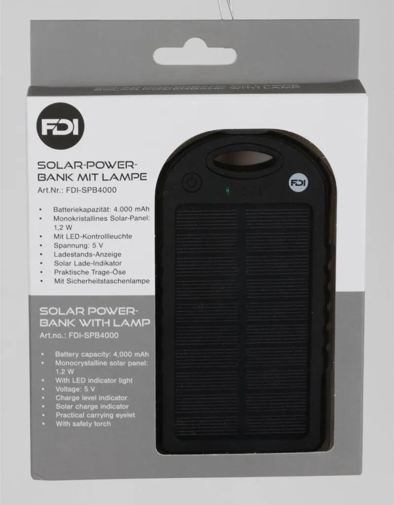 Chargeur Solaire Portable 4000mAh Noir : Pack de 12 Batteries de Secours