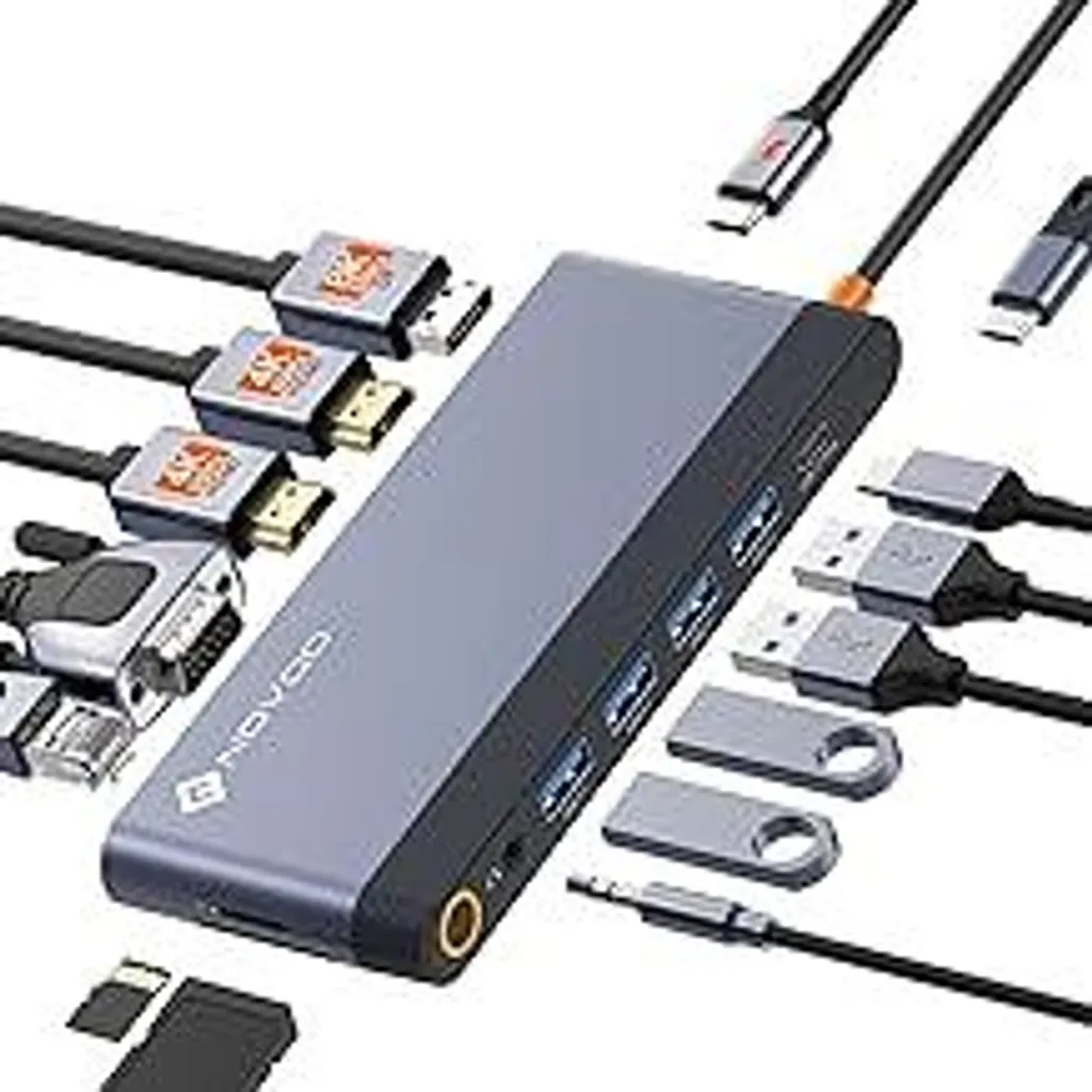 Docking Station Quadruplo Display NOVOO 4K@120Hz per Grafica e Video