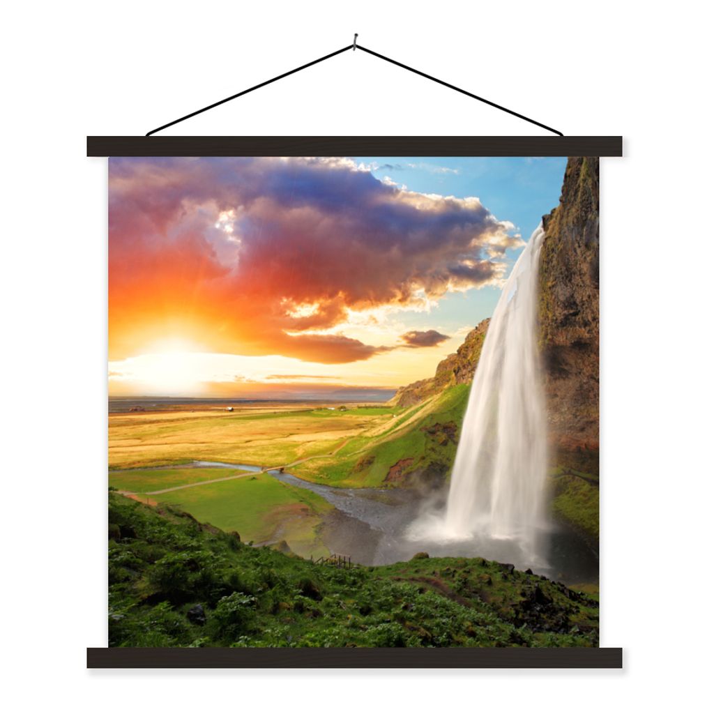 MuchoWow® Textilposter Wasserfall - Felsen - Produktbild 