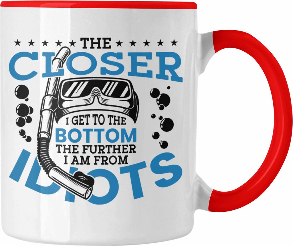 Trendation - Taucher Geschenk Spruch Tasse Tauchlehrer Geschenkidee Profi Taucher Humor (Rot)