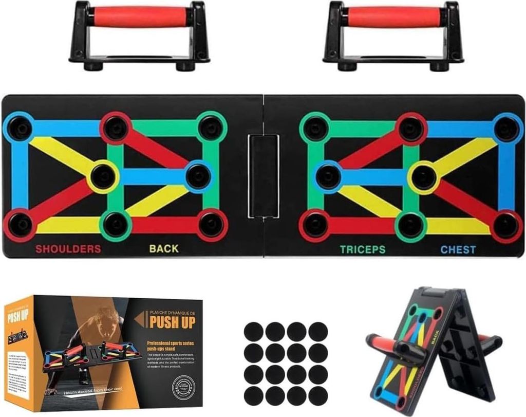 Faltbares Push-Up Board - 12-in-1 Fitnesssystem für effektives Körpertraining