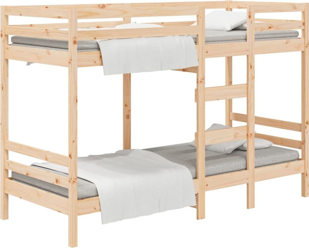 VidaXL Lit Superposé Avec Toit Blanc 75x190 Cm Bois Massif De