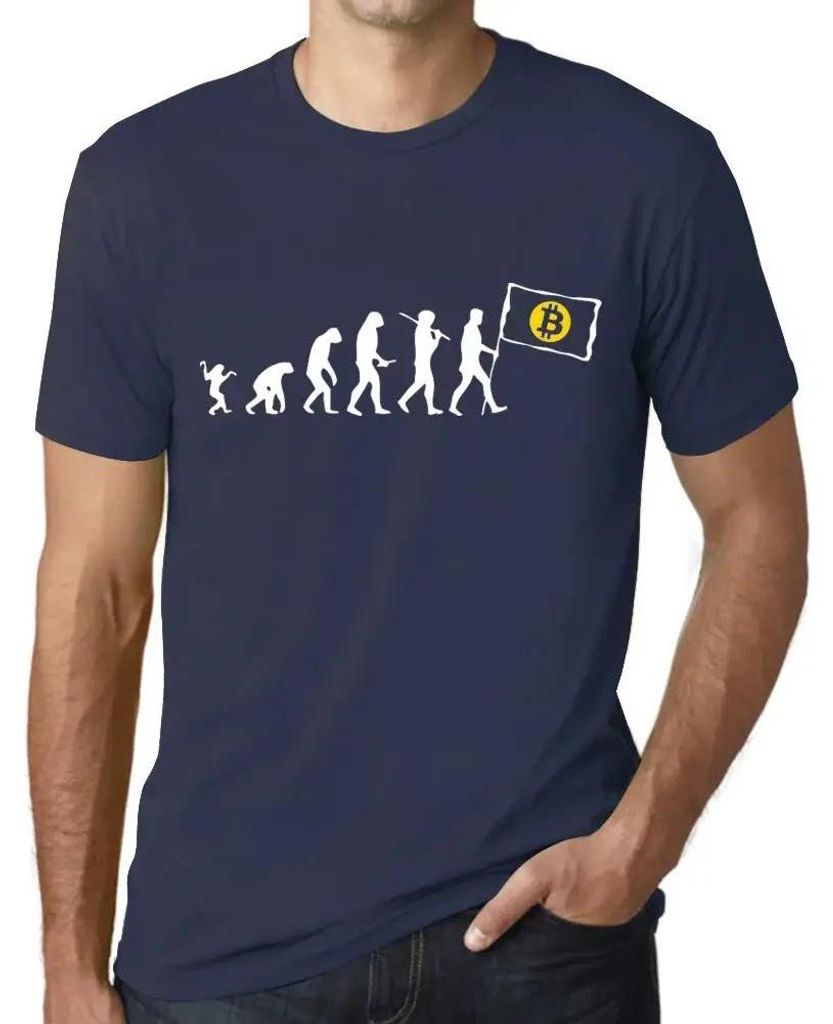 Herren Grafik T-Shirt Bitcoin Btc Revolution Hodl Crypto Öko-Verantwortlich Vintage Jahrgang Kurzarm Lustige Druck Geburtstag Geschenk Mann