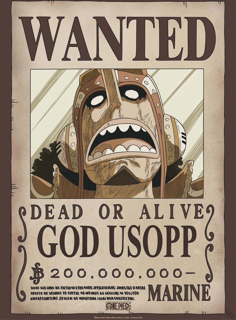 Poster One Piece Wanted God Usopp 38x52cm Immagine del prodotto 