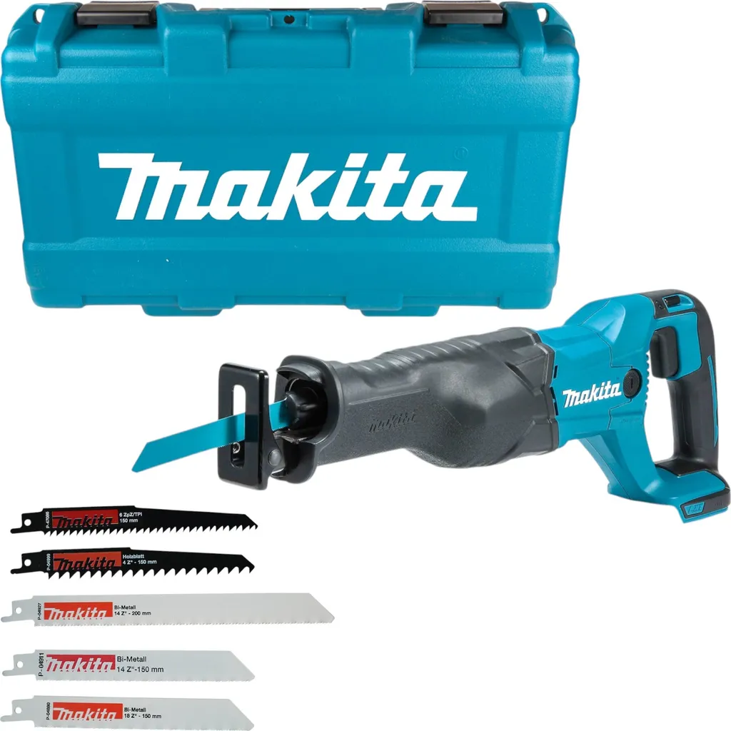 Scie Sabre Makita 18V Idéale pour Démolition avec Coffret et 5 Lames