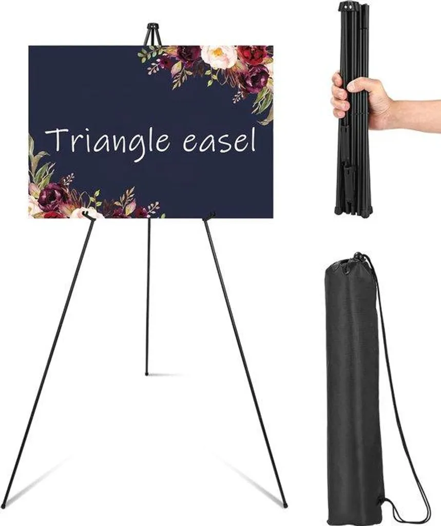 Chaise de peintre légère et portable en métal noir - Modèle ART-X1