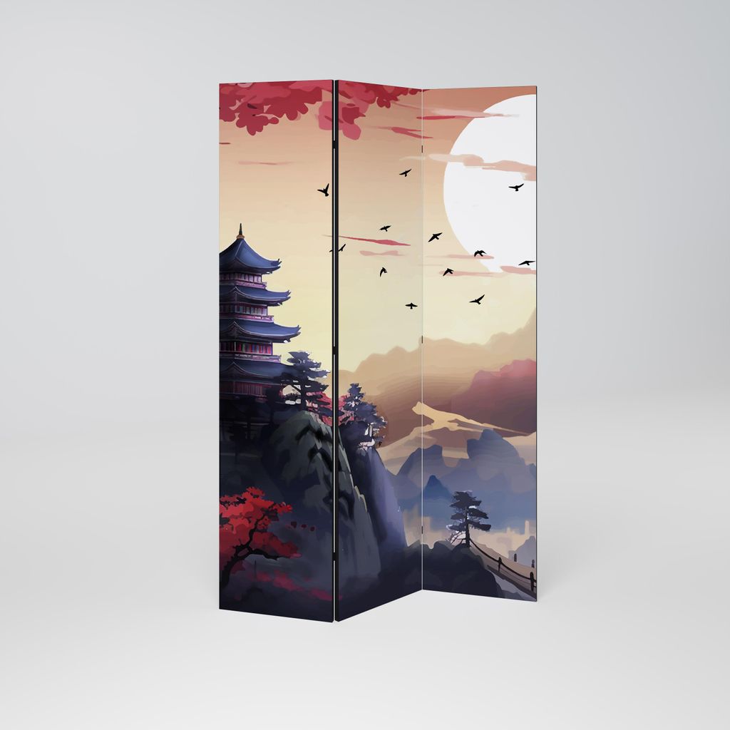 SpaceRebels Paravent Raumteiler - 3-teilig Raumtrenner, Druck 2-Seite - Raumtrenner - Trennwand Wohnung - Room Divider - Spanische Wand Deko Modern...