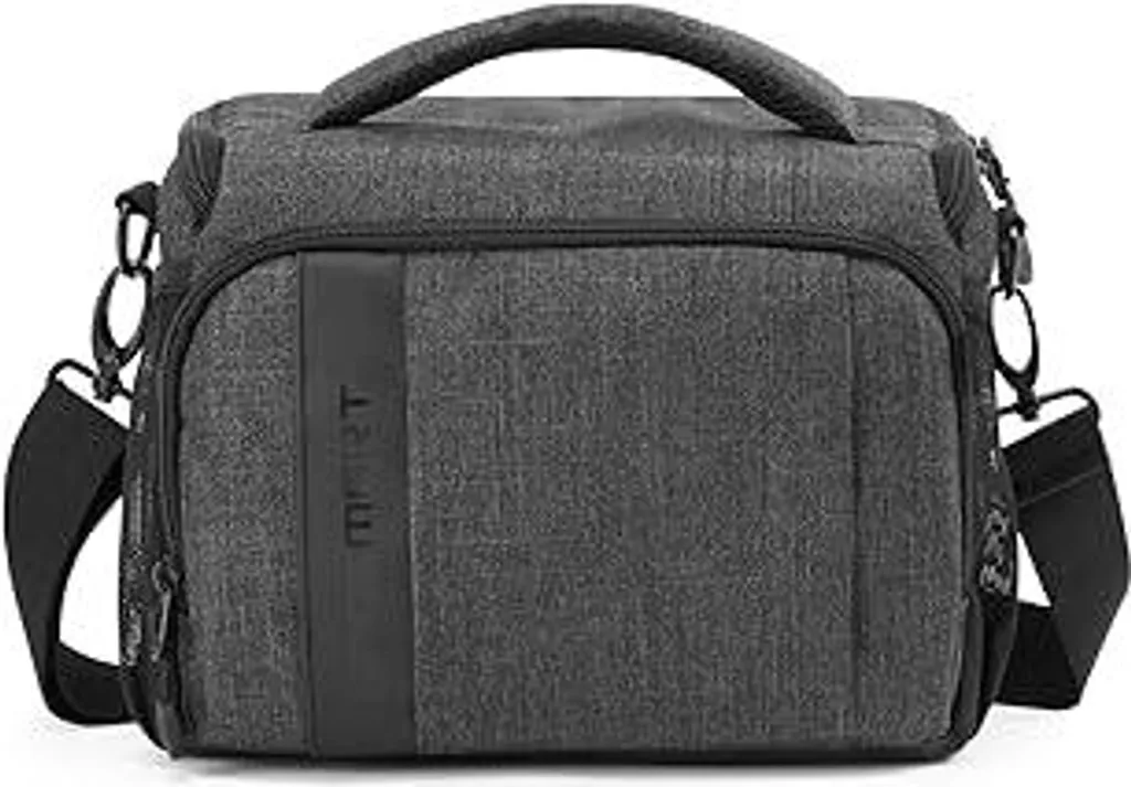 Bagsmart Borsa Fotografica Reflex DSLR Grigia con Copertura Antipioggia