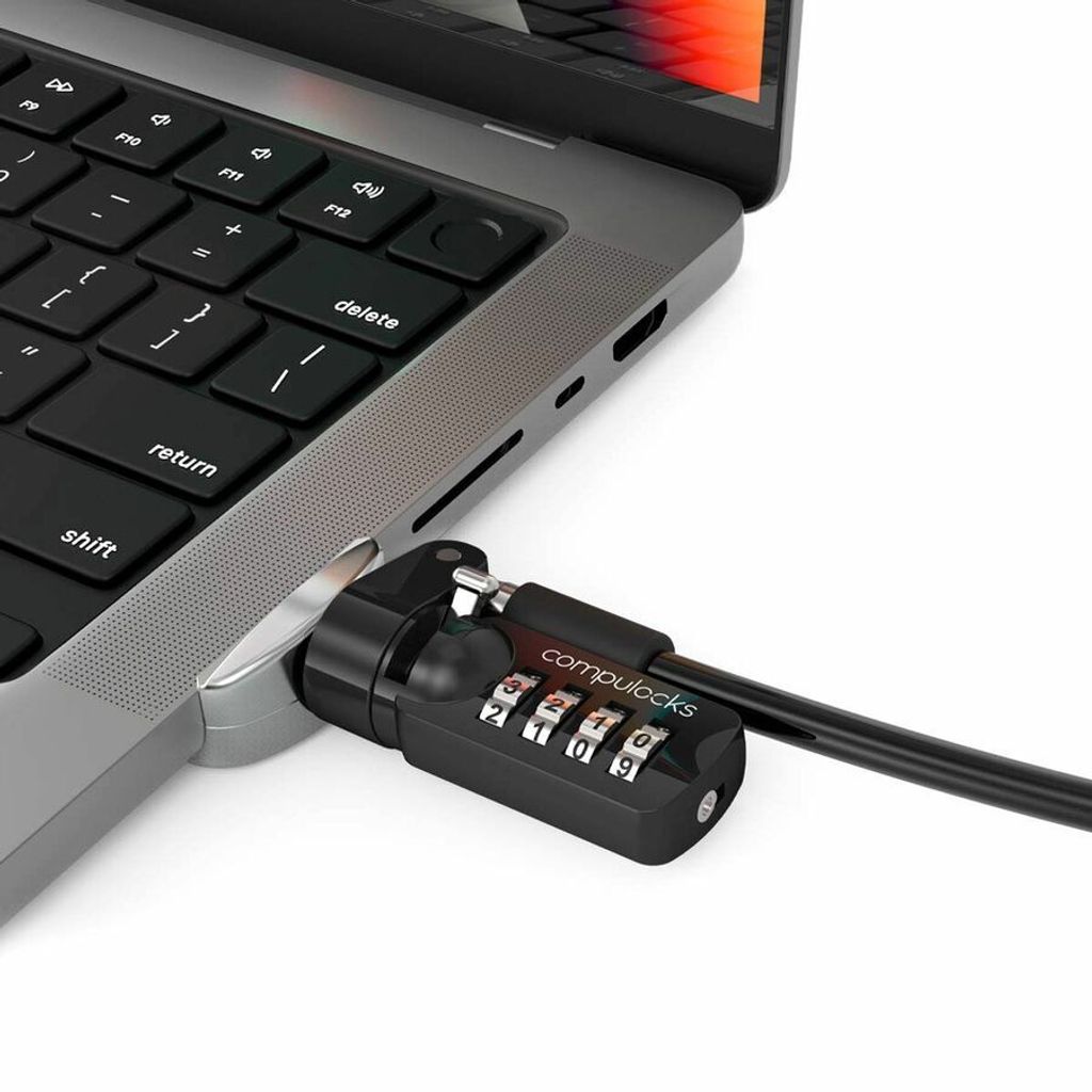 Compulocks Ledge Lock Adapter for MacBook Pro 16" M1, M2 & M3 with Combination Cable Lock - Sicherheitsschlossadapter - mit Kombinationsschloss - f...