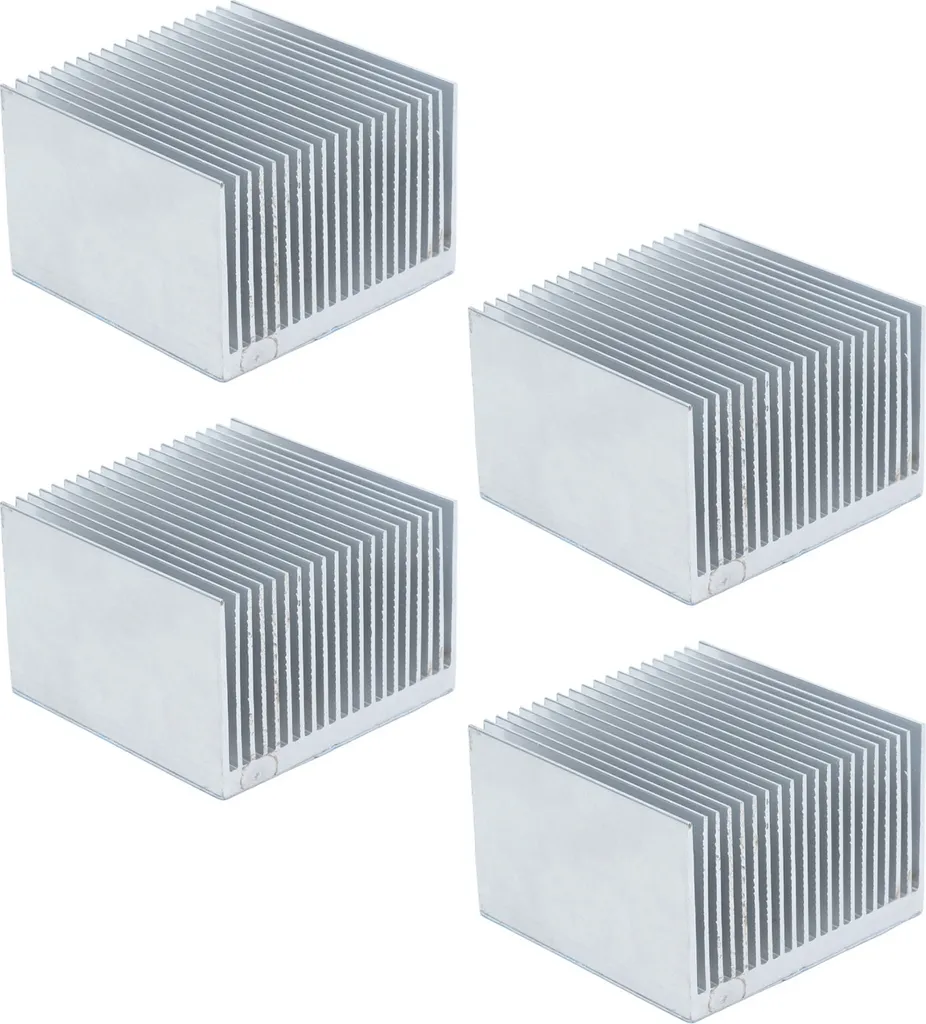 Dissipateur thermique aluminium 60x60x39mm pour CPU et module - 4 Pcs