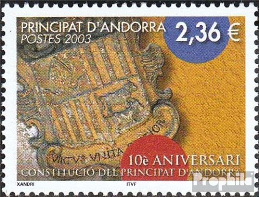 Briefmarken Andorra - Französische Post 2003 Mi 598 (kompl.Ausg.) postfrisch Verfassung