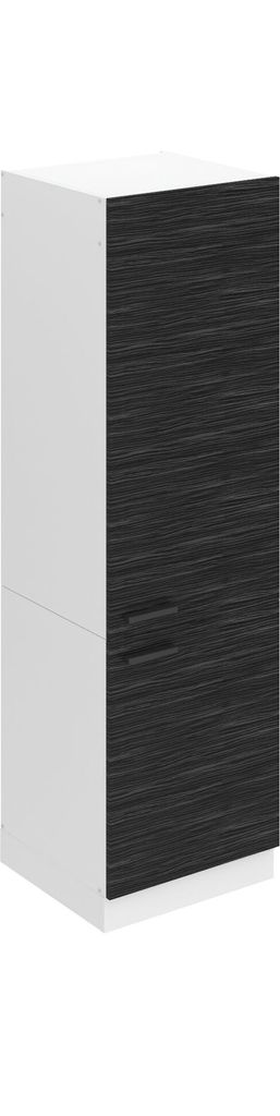 Belini Kühlschrank Schrank Hochschrank Küche SSL. 60 cm Breite und 204 cm Höhe. Einbauschrank für Kühlschrank mit 2 Türen, Königliches Ebenholz