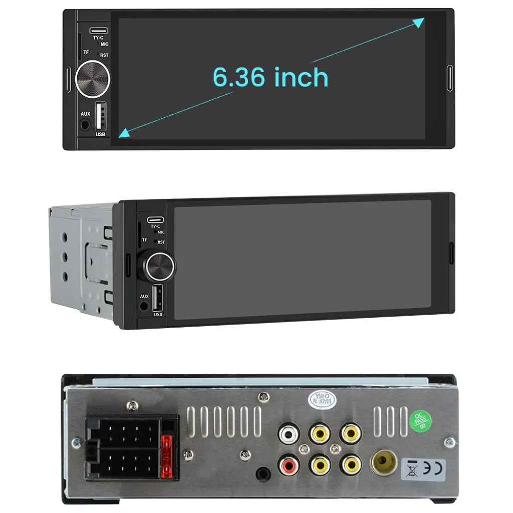 Autoradio 1 DIN Android Auto sans fil écran 6,36" avec USB-C et Bluetooth - 10