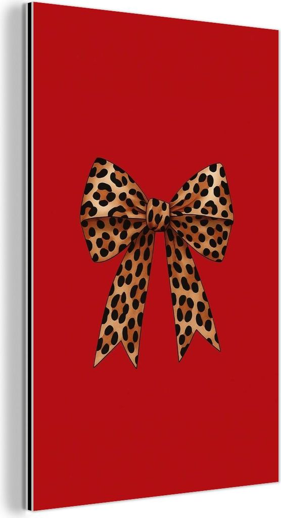 MuchoWow Wanddekoration Metall Metallbild Wandkunst 40x60 cm Fliege - Verschnörkelt - Panther - Rot MuchoWow Aluminium Gemälde - Wanddekoration a...