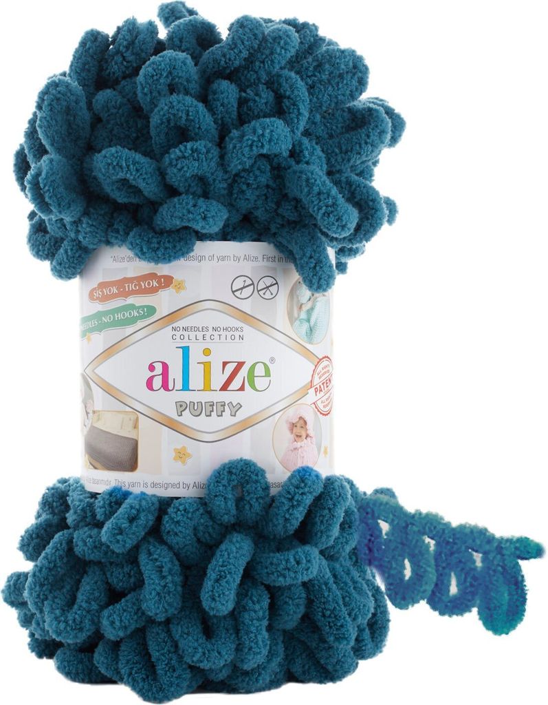 Alize Puffy Strickgarn für nadelloses Stricken mit vorgefertigten Schlaufen ca. 9m/100g