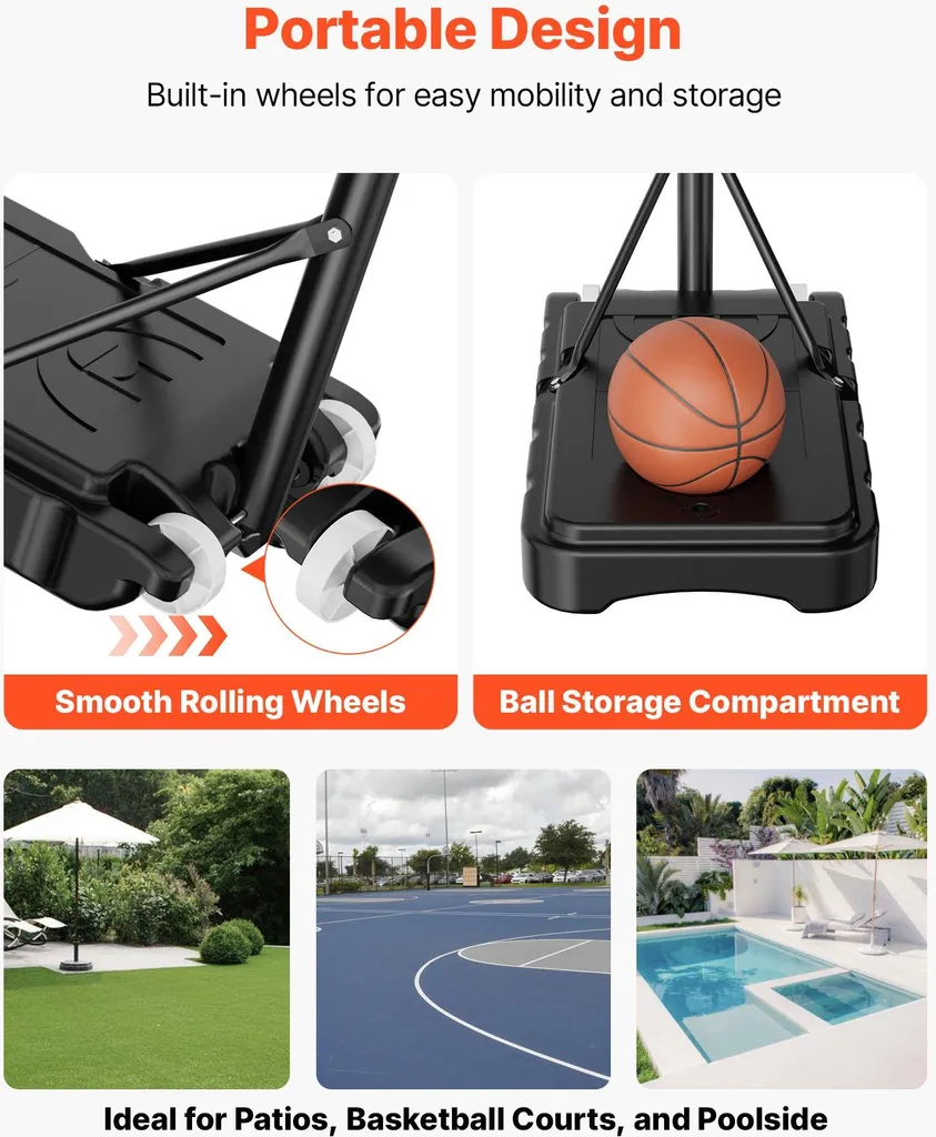 Panier de basket mobile facile à déplacer pour petits espaces et terrasses - 6