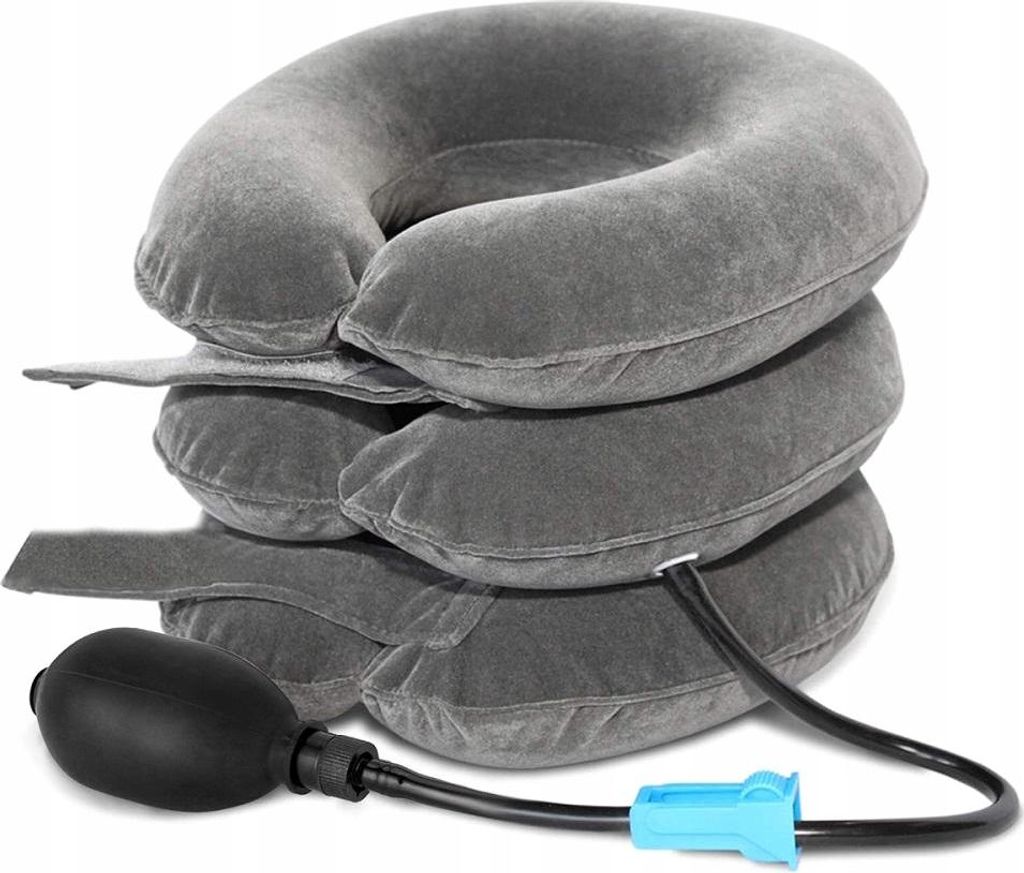 Aufblasbares Nackenkissen mit Pumpe - Ergonomisches Reisekissen für Flugzeug & Auto