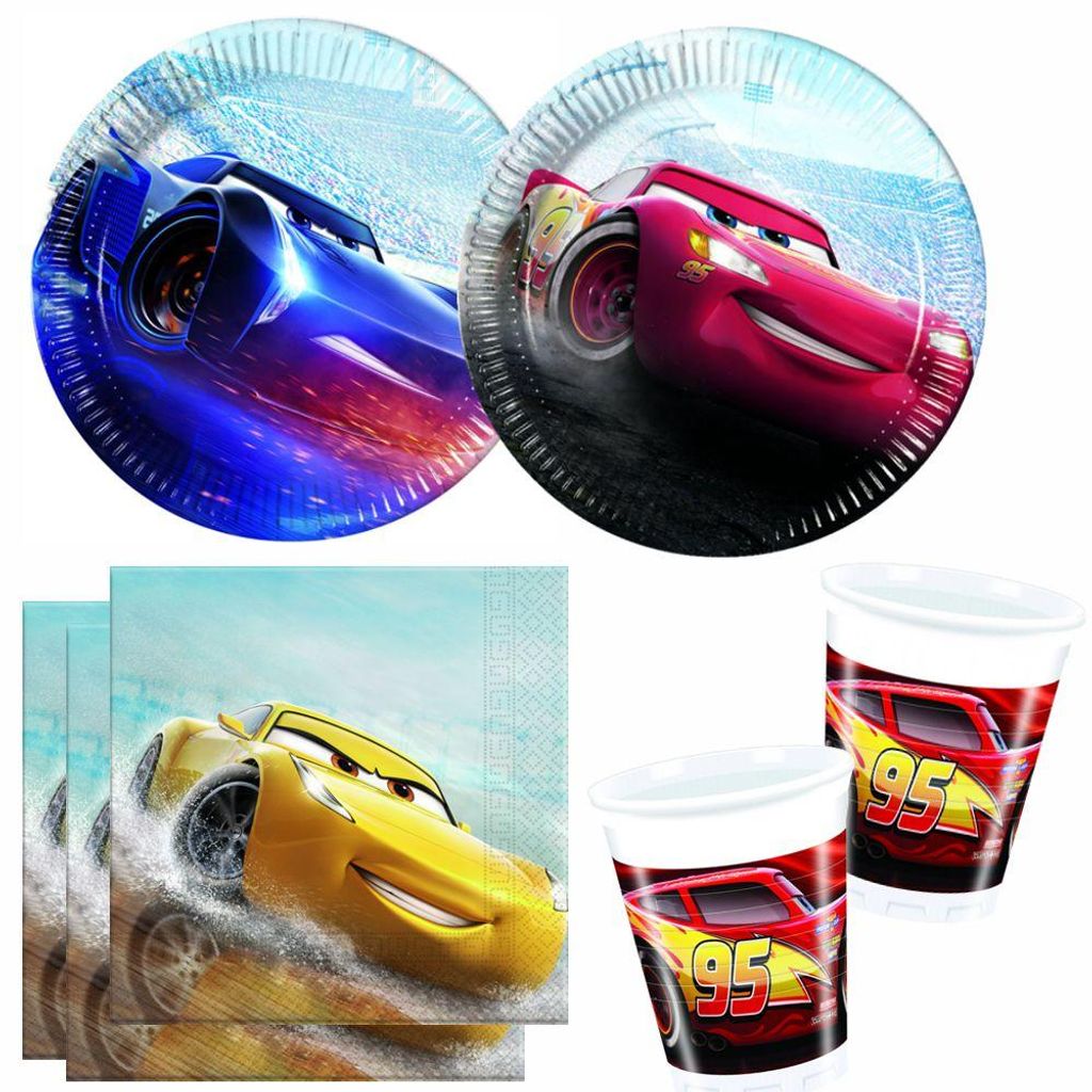 Set Party | Disney Cars | 36-teilig | für 8 Personen | Produktbild 