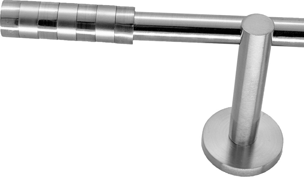 Gardinenstange mit Wandhalterung I Metall Edelstahl Look 1-läufig I Ø 16mm | H12