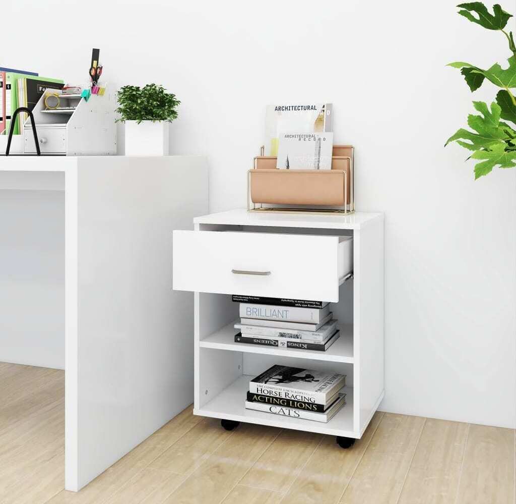 "Winterschlussverkauf "Rollschrank Moderner Look - Büroschrank Weiß 46x36x59 cm Holzwerkstoff NeuMöbel 4284434