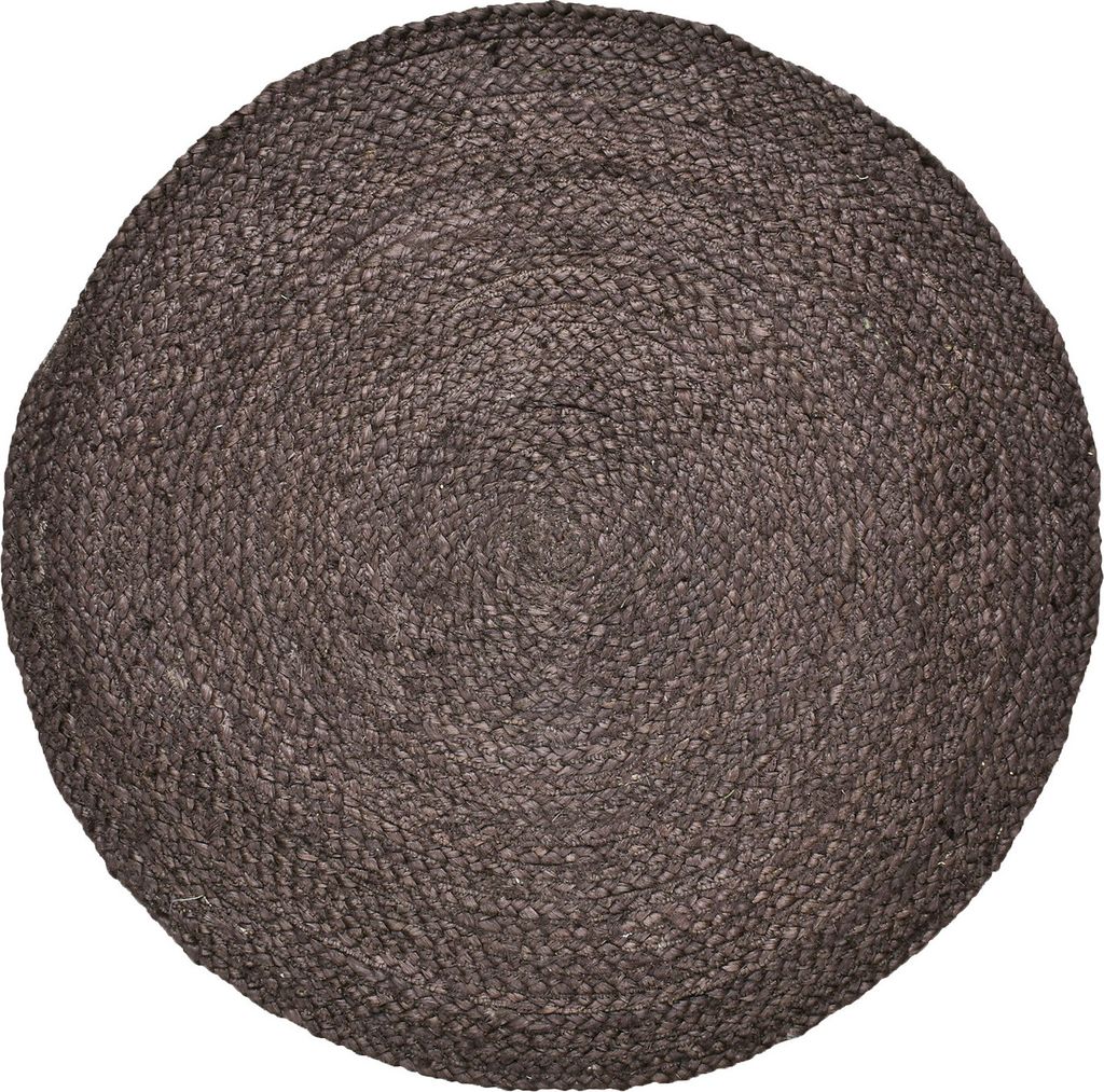Marrakesch Boho Deko Jute Teppich rund 100 cm handgeflochten in braun | Runder Teppich Abrila für Wohnzimmer Flur Bad oder Küche | Runde Outdoor ...