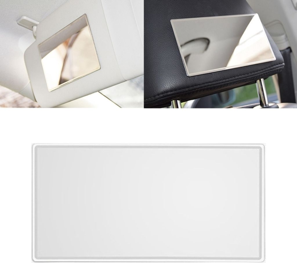 Tragbare Auto Sonnenschirm Make-up Spiegel Edelstahl Vanity Spiegel, Größe: 110 x 65mm