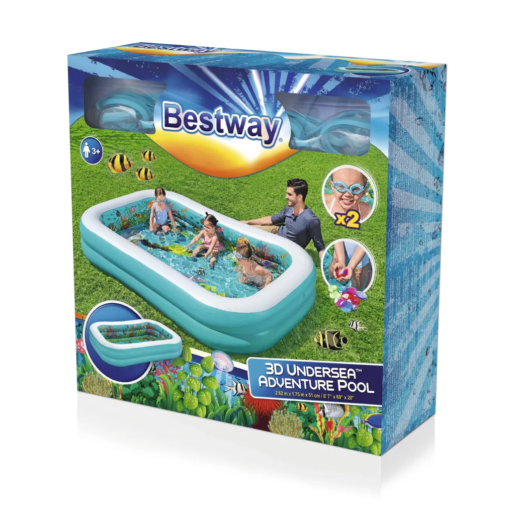 Piscine familiale gonflable Bestway avec lunettes de vision 3D