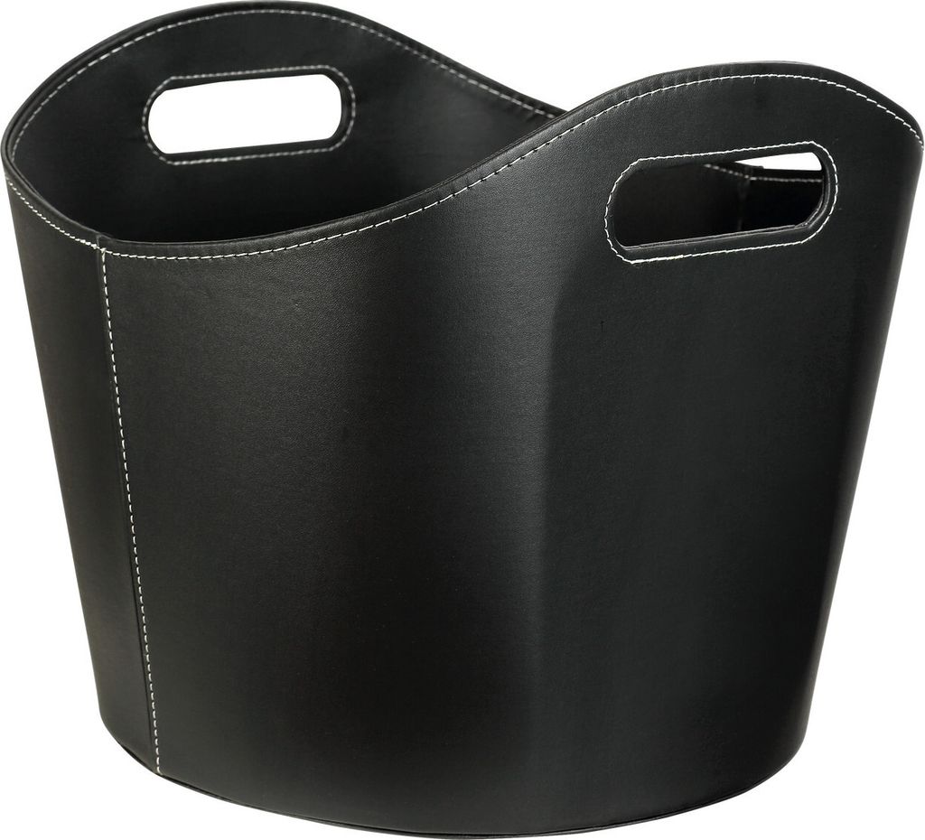 Schramm® Kaminholzkorb aus Kunstleder schwarz mit Griffen Produktbild 2