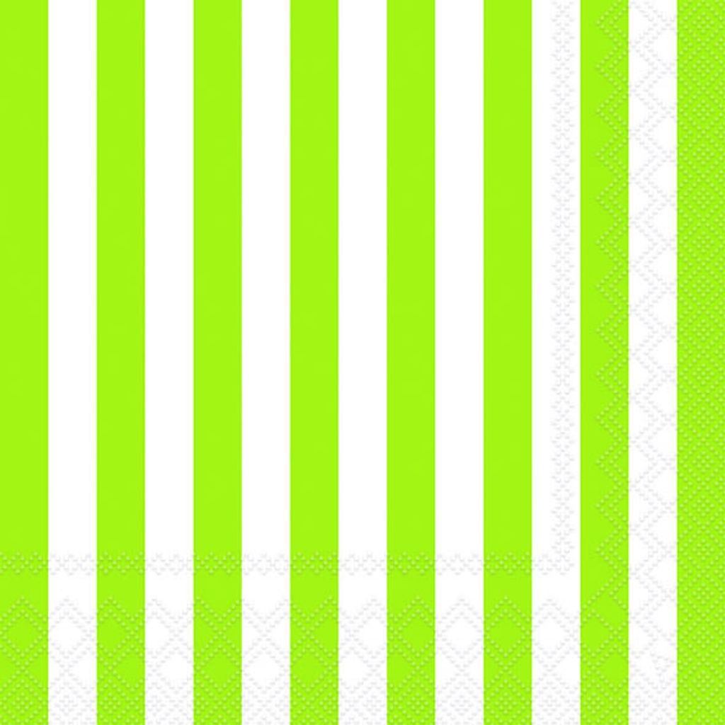 Servietten 33x33 cm - Stripes green