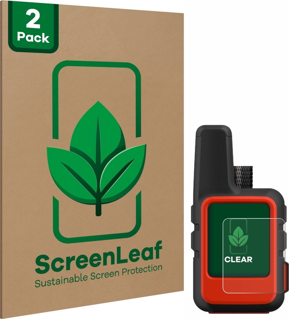 2x ScreenLeaf Schutzfolie für Garmin inReach Mini nachhaltiger Displayschutz Display Schutz Folie Klar Transparent