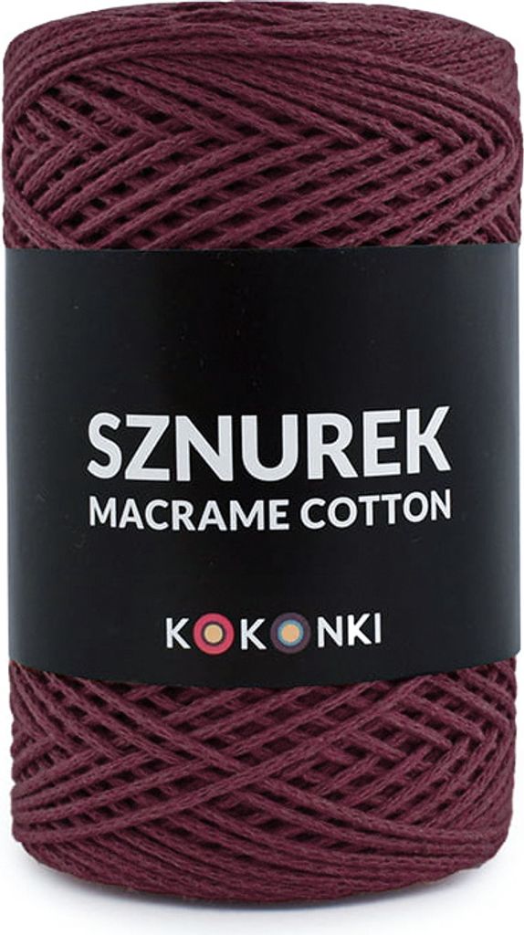 Makramee Baumwollseil 2mm - 200m - Weinrot Produktbild 