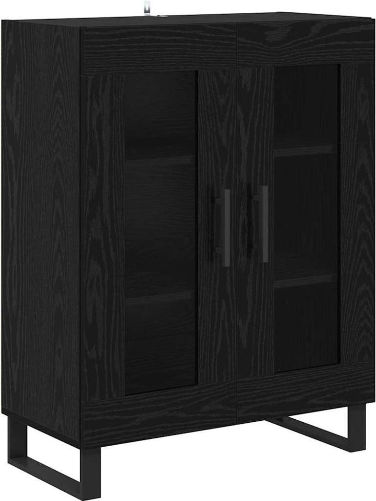 Sideboard Schwarz Eichen-Optik 69,5 x 34 x 90 cm Holzwerkstoff