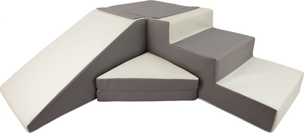Set mit 4 Schaumstoffblöcken zum Spielen, weiß, grau