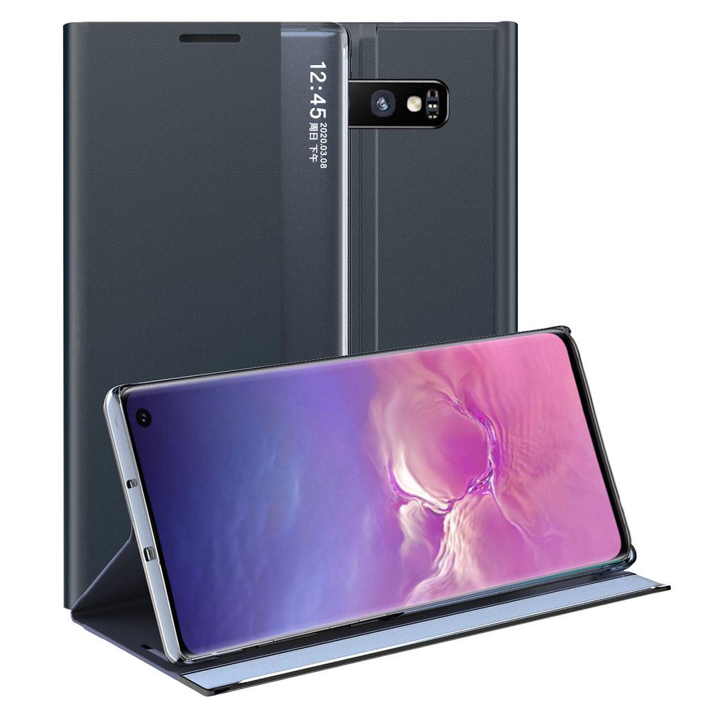 Galaxy S10 Pouzdro, Slim Flip Kožené Pouzdro s Okénkem a Obrázek produktu 