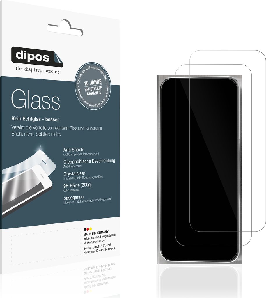 2x Schutzfolie für WMF Perfection 680 - Anti-Shock 9H Folie dipos Glass Kunststoffglas